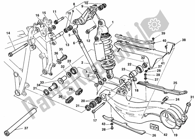 Alle onderdelen voor de Schokdemper Achter van de Ducati Superbike 748 SPS 1998